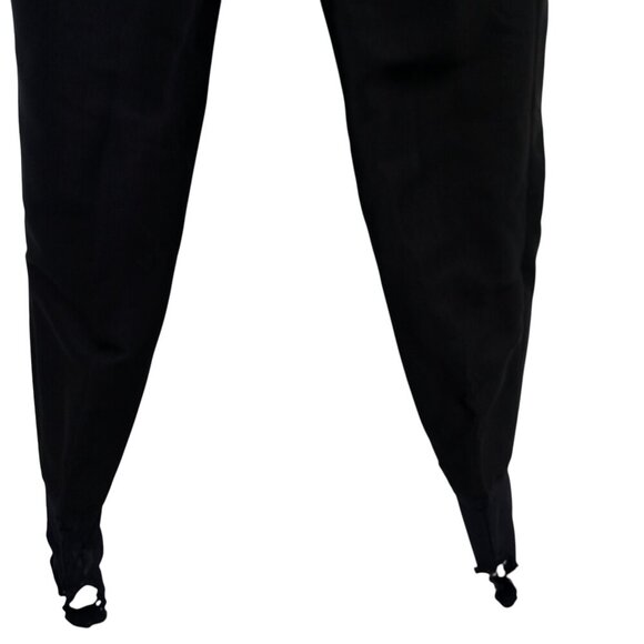 Vintage Skea Wool Blend Ski Pants Size 12 Black Stirrups Stretch 80s Snow Bunny - Picture 9 of 11